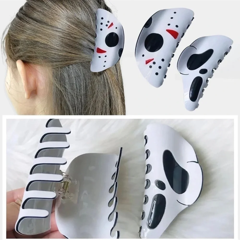 $22 or 3 For $35 🔪 Friday The 13th Jason VorHees Face Mask Acrylic  Hair Clip